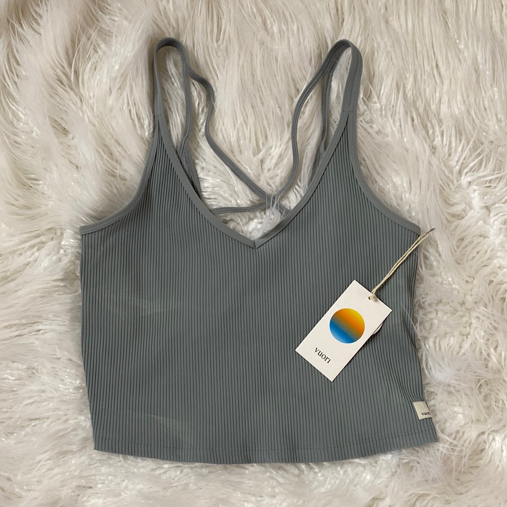 Vuori rib crop tank color light cloud size L